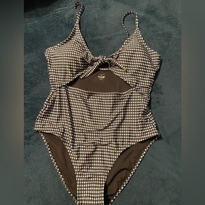 Aeropostale Gingham Tie-Front Monokini XL NWT